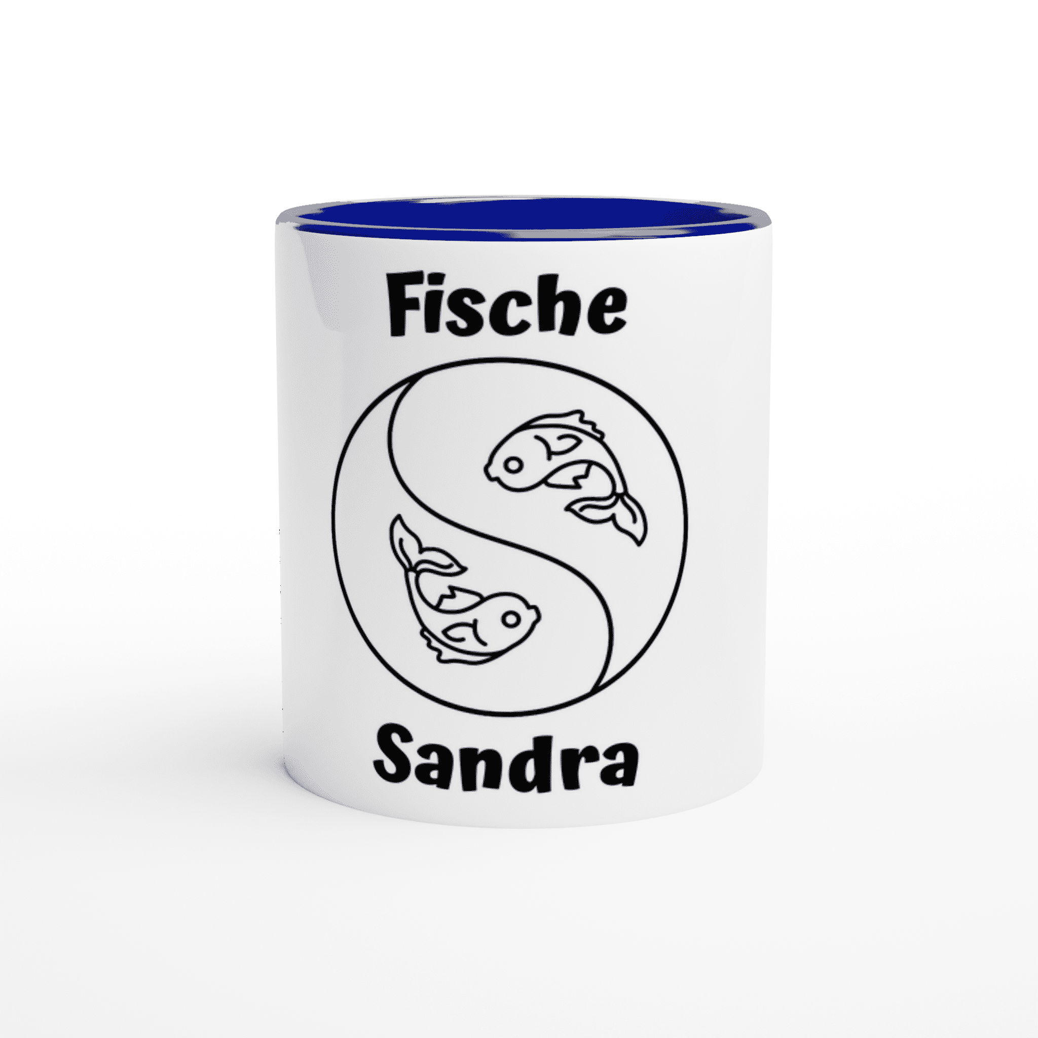 Mit 3D-Vorschau: 12 Sternzeichen mittig mit Name + personalisierten Sprüchen • zweifarbige Tasse