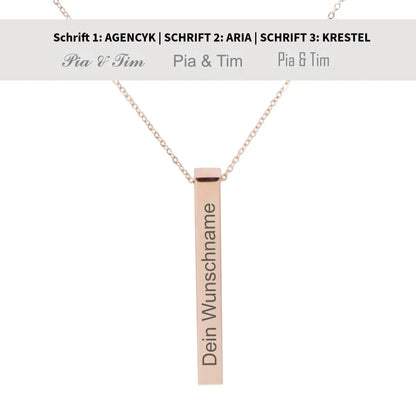 Vertikale Halskette Säule-3-Roségold