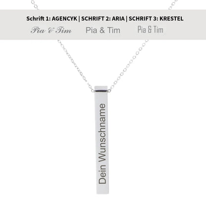 Vertikale Halskette Säule-1-Silber