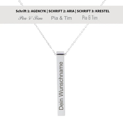 Vertikale Halskette Säule-1-Silber