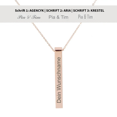 Vertikale Halskette Säule-3-Roségold