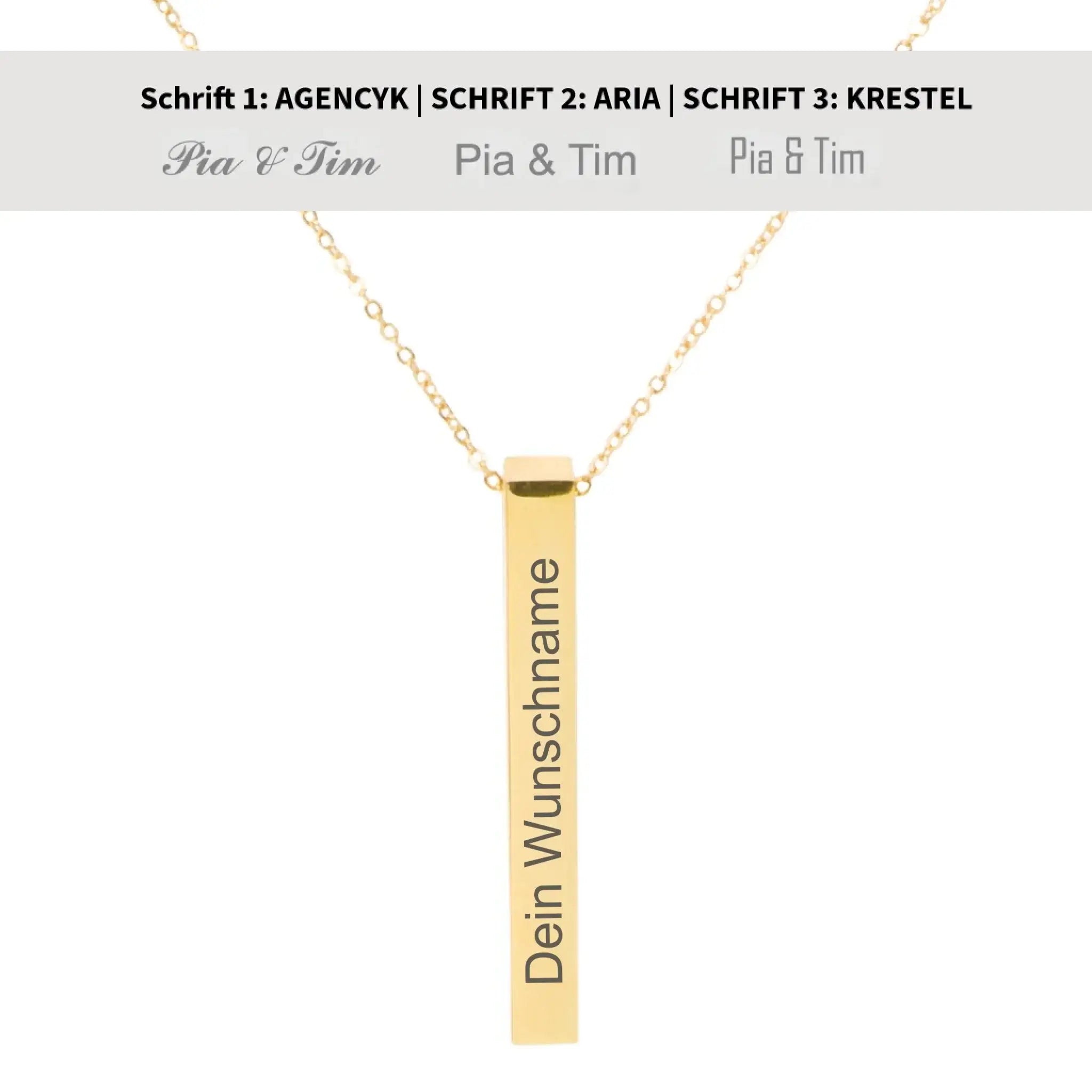 Vertikale Halskette Säule-2-Gold