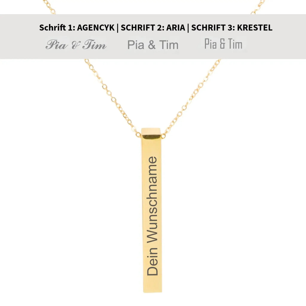 Vertikale Halskette Säule-2-Gold