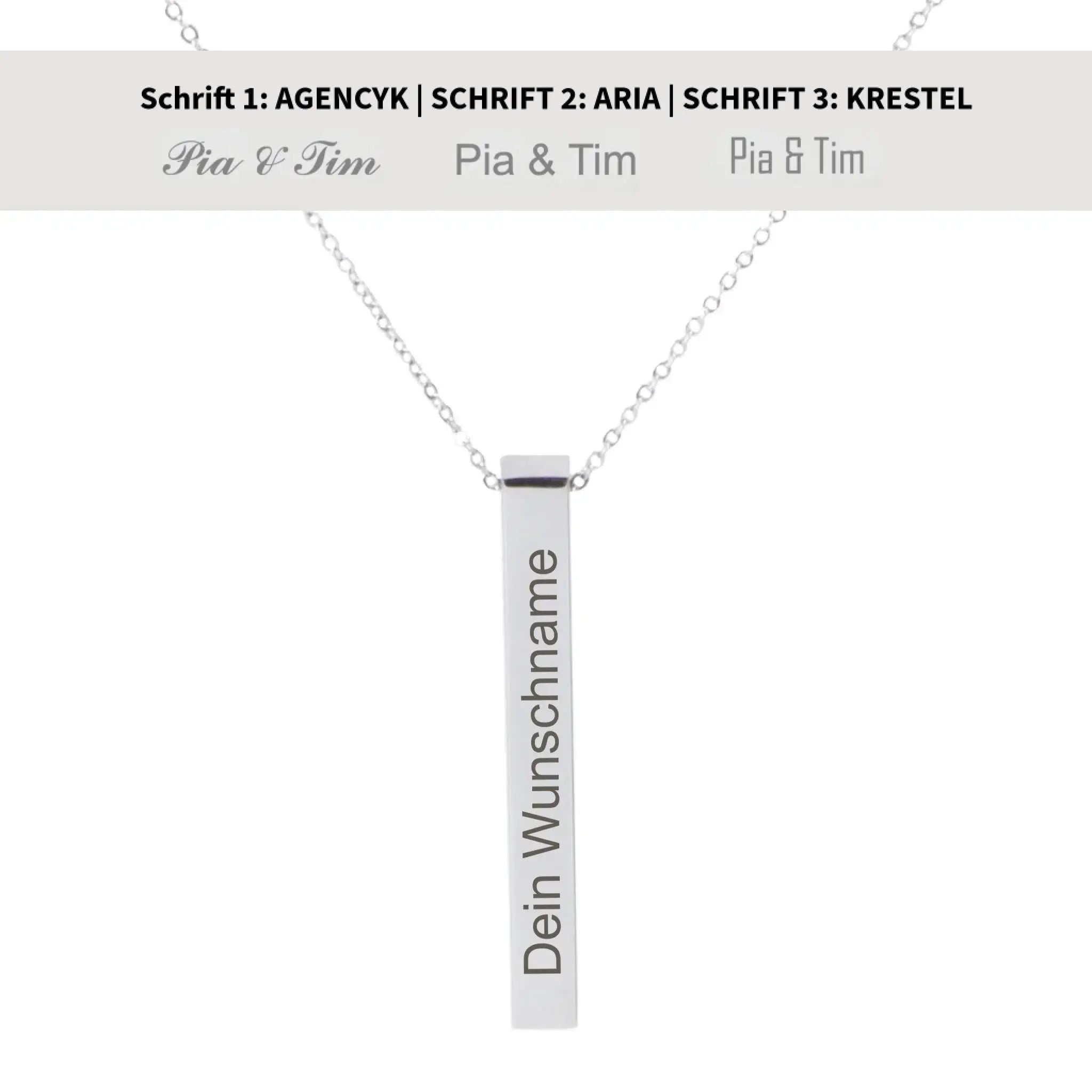 Vertikale Halskette Säule-1-Silber