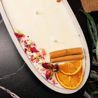 Handgemachte Betonduftkerze ’Grey-Ship’ Bio Sojawachs mit Vanilla Toffee Duft. Beton Deko Interior Design - Duftkerze