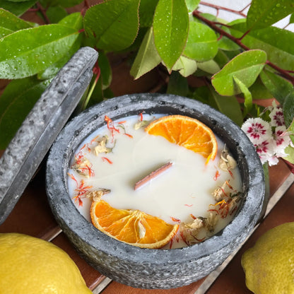 HANDGEMACHTE Citronella BETONKERZE Schwarz - Stilvolle Sojawachskerze für Ihr Zuhause. Outdoor Kerze