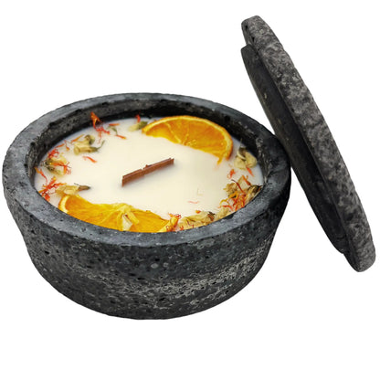 HANDGEMACHTE Citronella BETONKERZE Schwarz - Stilvolle Sojawachskerze für Ihr Zuhause. Outdoor Kerze