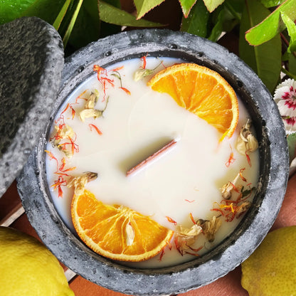 HANDGEMACHTE Citronella BETONKERZE Schwarz - Stilvolle Sojawachskerze für Ihr Zuhause. Outdoor Kerze