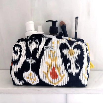 Handgemachte Kosmetiktasche ’BLACK IKAT’ - handgefertigte Taschen