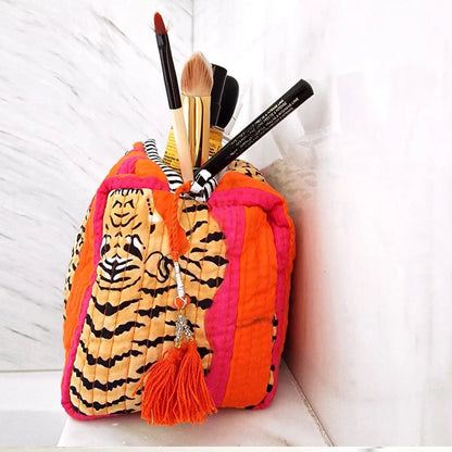 Handgemachte Kosmetiktasche ’Poppy Tiger’ - handgefertigte Taschen