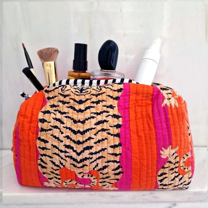 Handgemachte Kosmetiktasche ’Poppy Tiger’ - handgefertigte Taschen