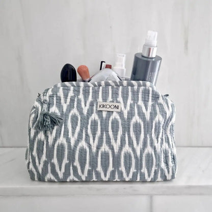 Handgemachte Kosmetiktasche ’Positive Grey’ - handgefertigte Taschen