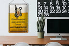 Gelbes blechschild 20x30cm mit bierillustration und deutschem text hausmittel gegen schlechte laune für bierliebhaber