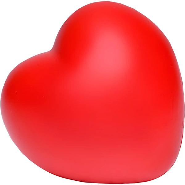 Ein lebendiger roter herzförmiger anti-stress-quetschball mit glatter matter oberfläche