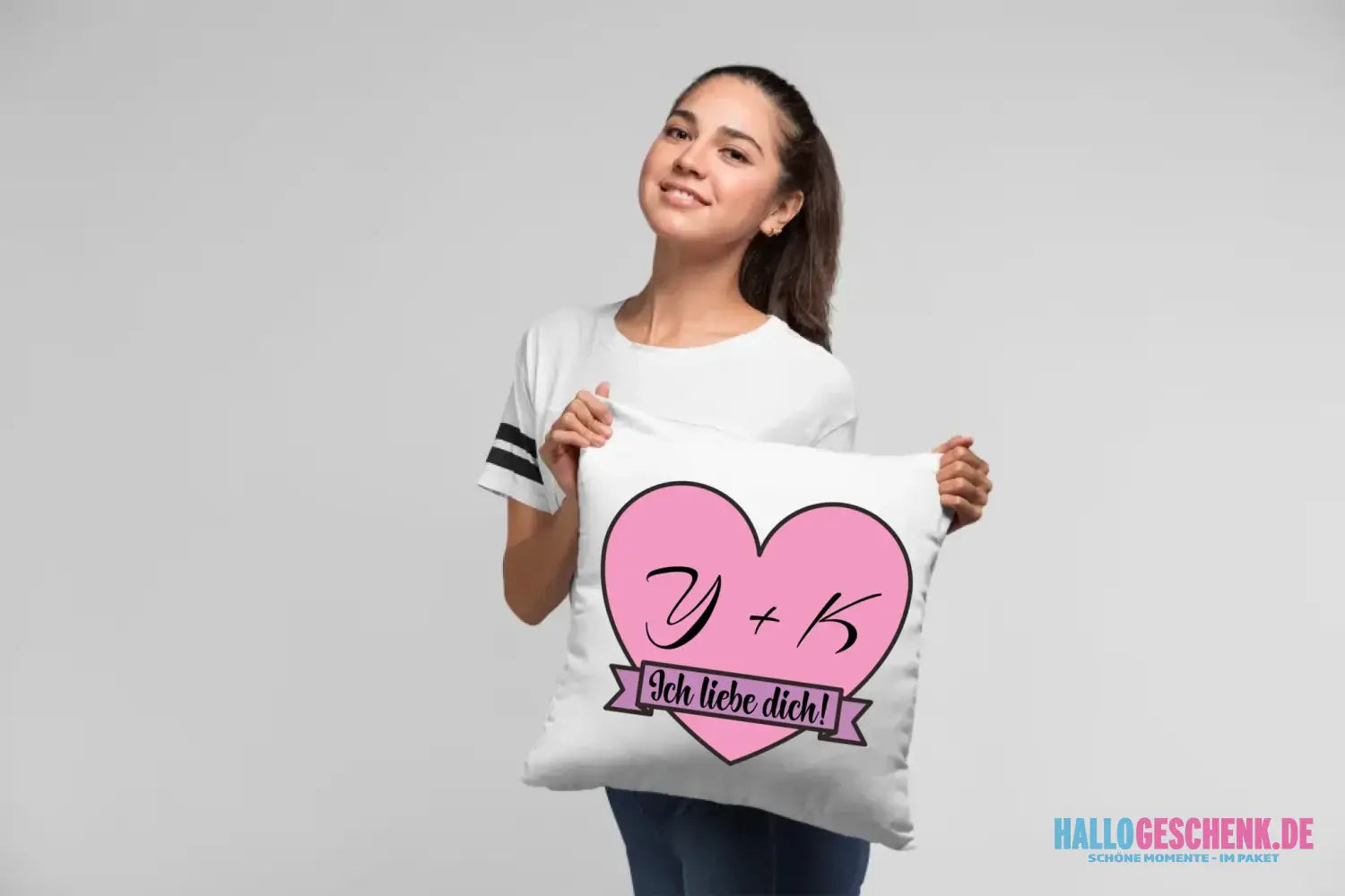 Herz mit Botschaft • Kissen 40x40 cm • Exklusivdesign • personalisiert