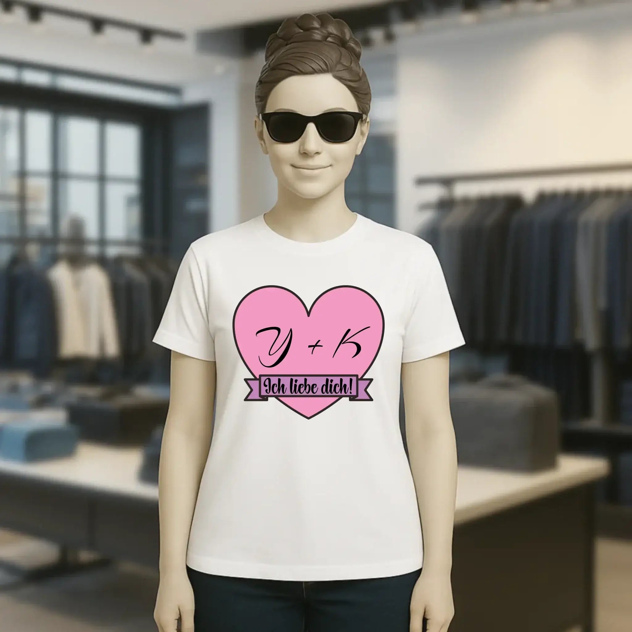 Herz mit Botschaft • Ladies Premium T-Shirt XS-2XL aus Bio-Baumwolle für Damen • Exklusivdesign • personalisiert