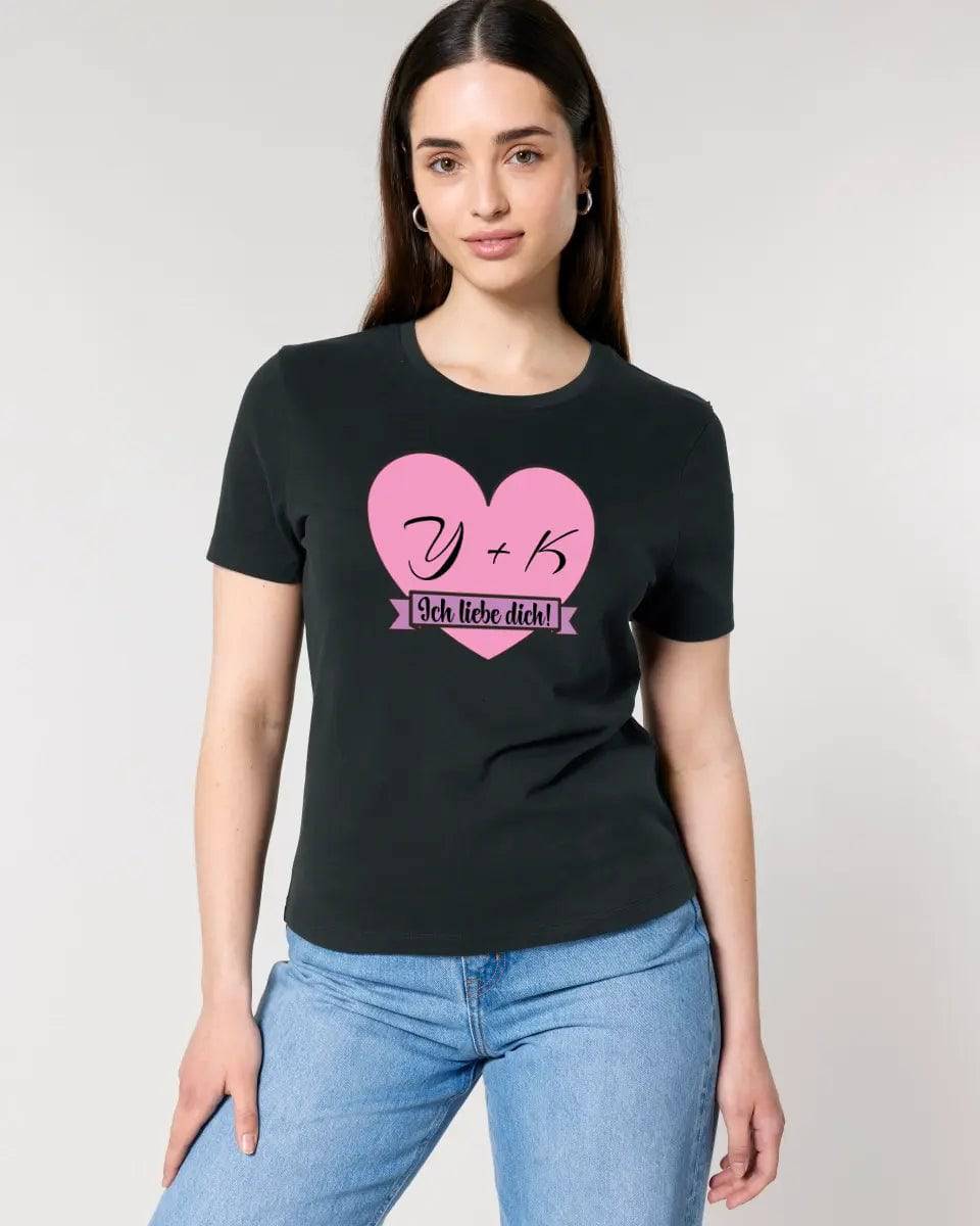 Herz mit Botschaft • Ladies Premium T-Shirt XS-2XL aus Bio-Baumwolle für Damen • Exklusivdesign • personalisiert