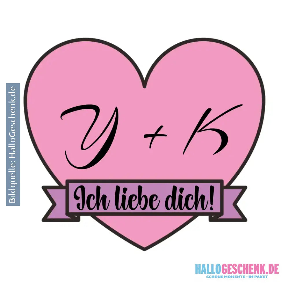 Herz mit Botschaft • STICKER 20x20 cm (Aufkleber) - White / OneSize / ausgestanzter Sticker 20x20 cm (Aufkleber)