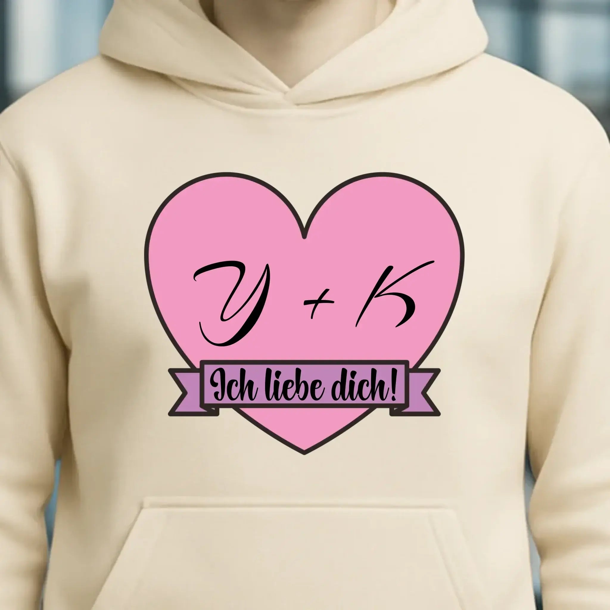 Herz mit Botschaft • Unisex Premium Hoodie XS-5XL aus Bio-Baumwolle für Damen & Herren • Exklusivdesign • personalisiert