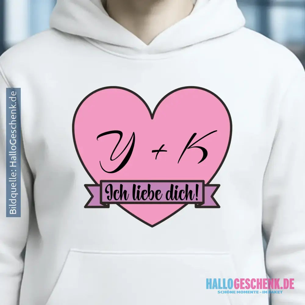Herz mit Botschaft • Unisex Premium Hoodie XS-5XL aus Bio-Baumwolle für Damen & Herren • Exklusivdesign • personalisiert