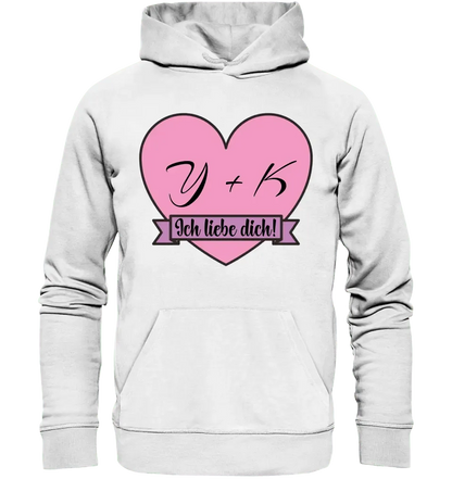 Herz mit Botschaft • Unisex Premium Hoodie XS - 5XL aus Bio - Baumwolle für Damen & Herren • Exklusivdesign • personalisiert - HalloGeschenk.de