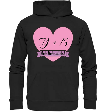 Herz mit Botschaft • Unisex Premium Hoodie XS - 5XL aus Bio - Baumwolle für Damen & Herren • Exklusivdesign • personalisiert - HalloGeschenk.de