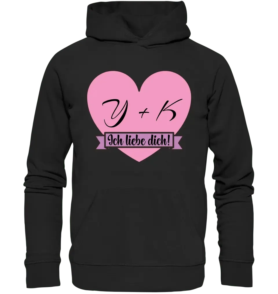 Herz mit Botschaft • Unisex Premium Hoodie XS - 5XL aus Bio - Baumwolle für Damen & Herren • Exklusivdesign • personalisiert - HalloGeschenk.de