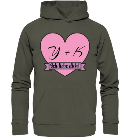 Herz mit Botschaft • Unisex Premium Hoodie XS - 5XL aus Bio - Baumwolle für Damen & Herren • Exklusivdesign • personalisiert - HalloGeschenk.de