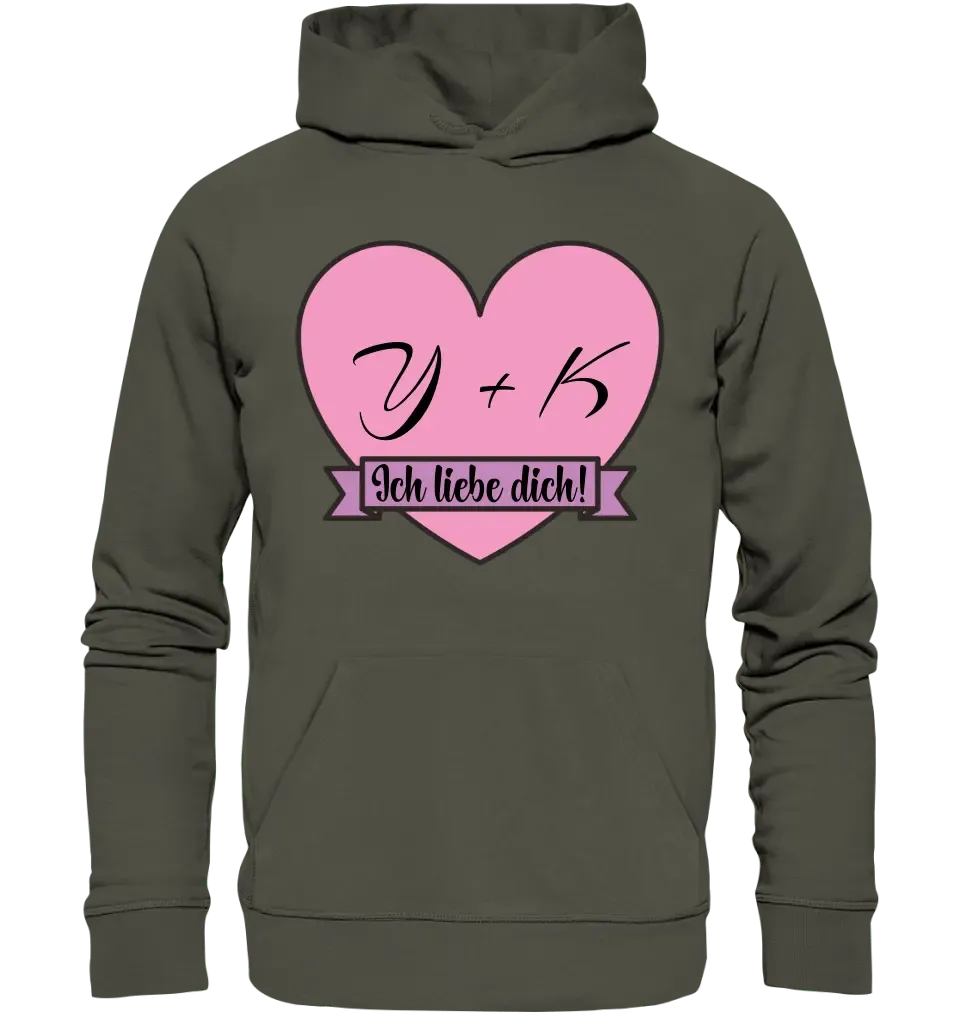 Herz mit Botschaft • Unisex Premium Hoodie XS - 5XL aus Bio - Baumwolle für Damen & Herren • Exklusivdesign • personalisiert - HalloGeschenk.de