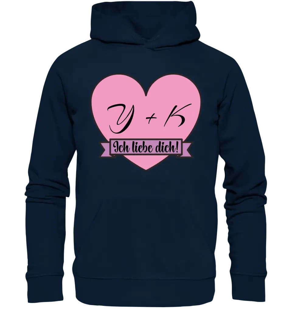 Herz mit Botschaft • Unisex Premium Hoodie XS - 5XL aus Bio - Baumwolle für Damen & Herren • Exklusivdesign • personalisiert - HalloGeschenk.de