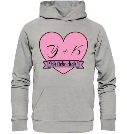 Herz mit Botschaft • Unisex Premium Hoodie XS - 5XL aus Bio - Baumwolle für Damen & Herren • Exklusivdesign • personalisiert - HalloGeschenk.de