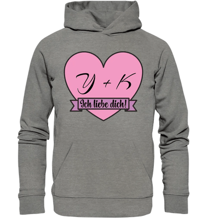 Herz mit Botschaft • Unisex Premium Hoodie XS - 5XL aus Bio - Baumwolle für Damen & Herren • Exklusivdesign • personalisiert - HalloGeschenk.de