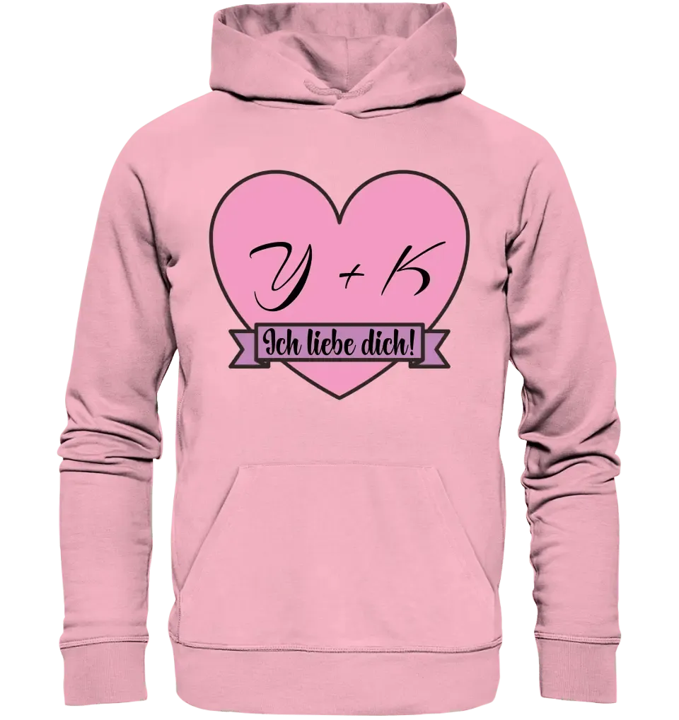 Herz mit Botschaft • Unisex Premium Hoodie XS - 5XL aus Bio - Baumwolle für Damen & Herren • Exklusivdesign • personalisiert - HalloGeschenk.de