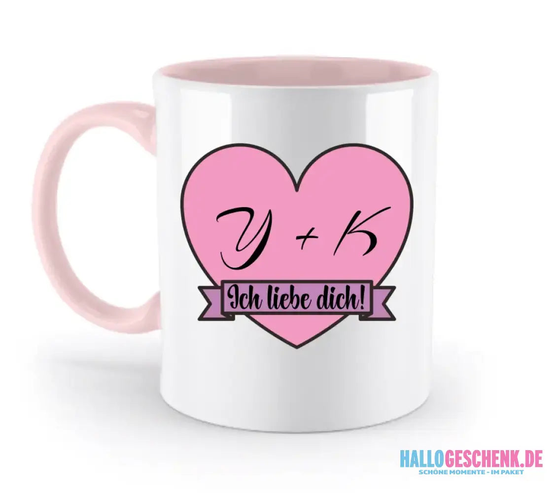 Herz mit Botschaft • zweifarbige Tasse • Exklusivdesign • personalisiert