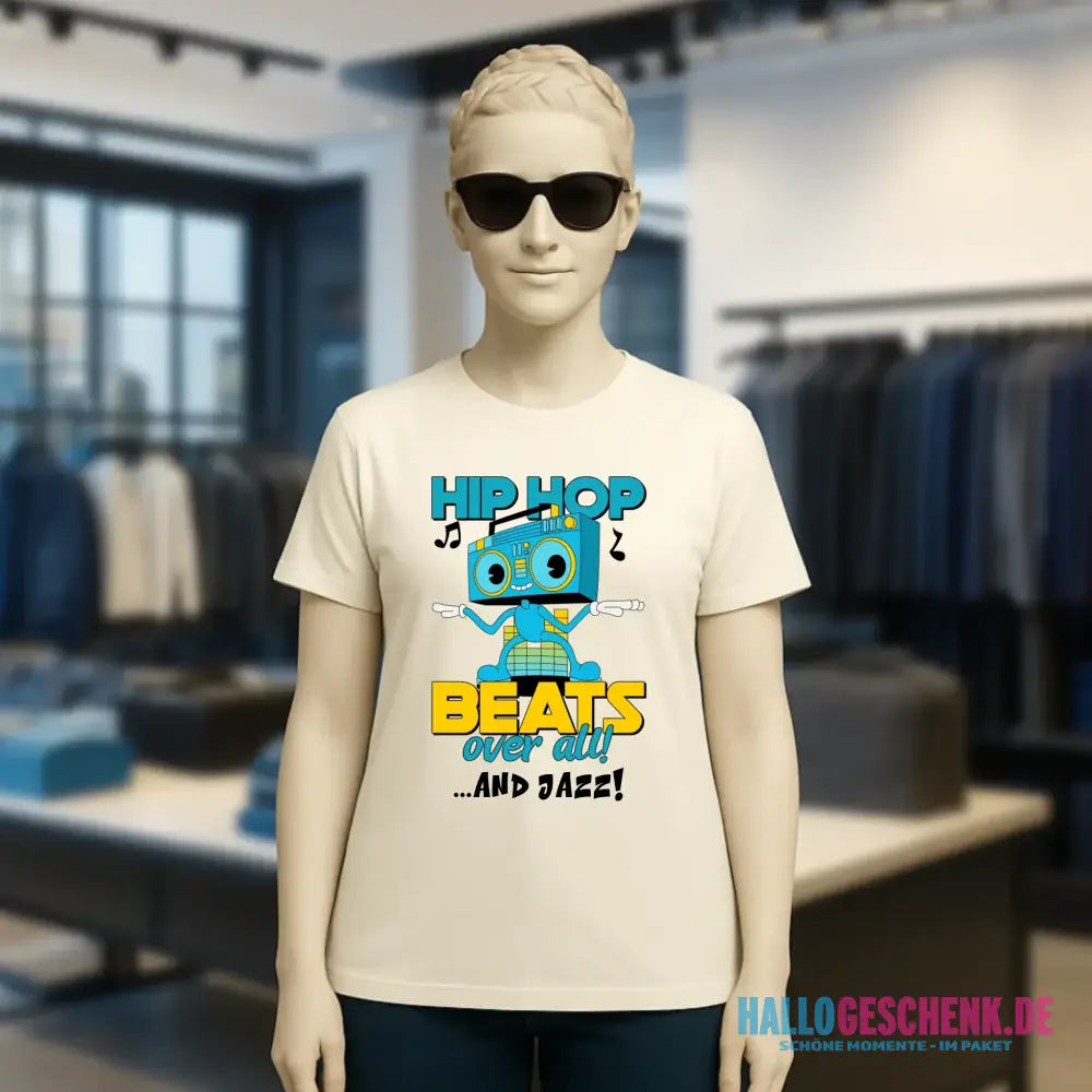 Hip Hop Beats over all • Ladies Premium T-Shirt XS-2XL aus Bio-Baumwolle für Damen • Exklusivdesign • personalisiert