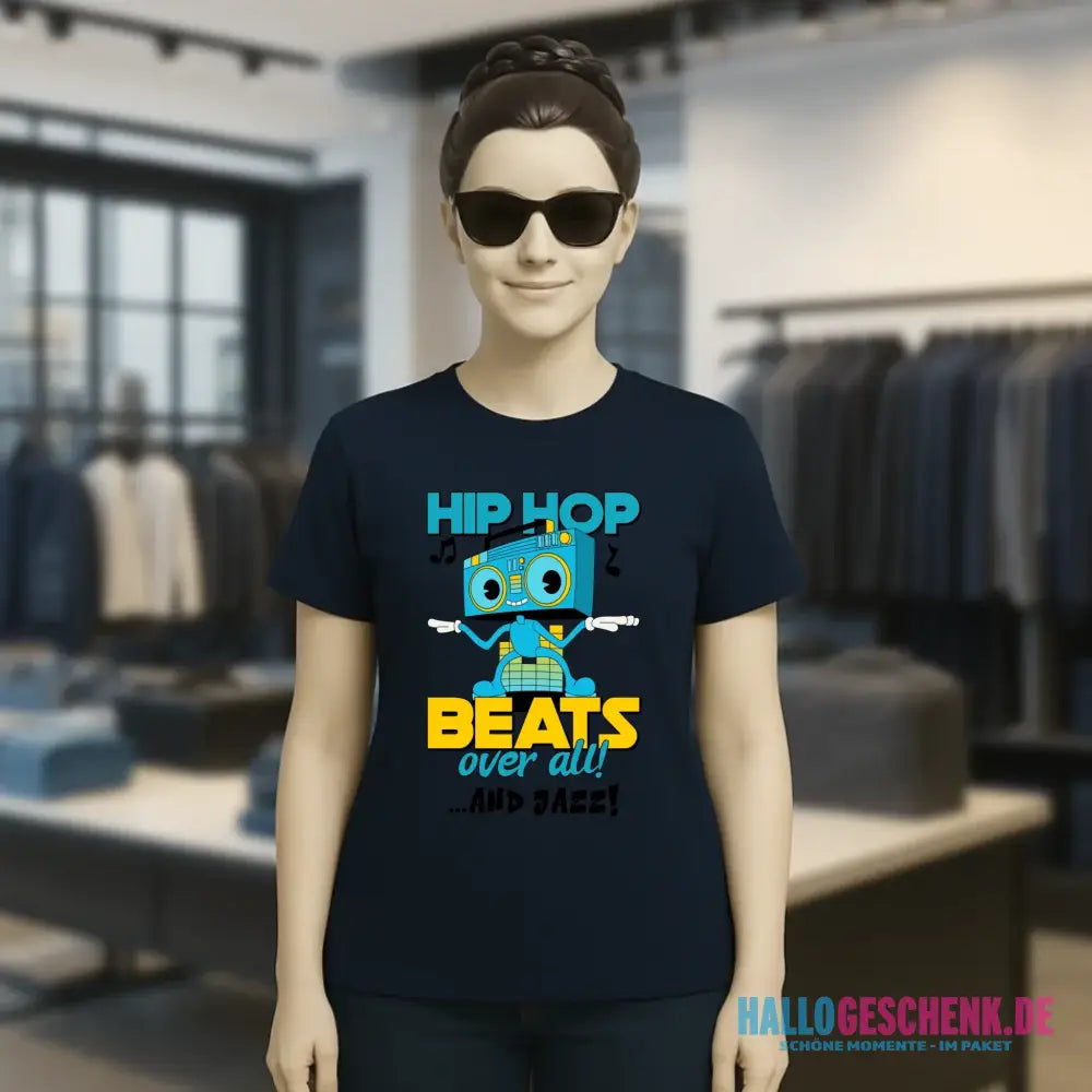 Hip Hop Beats over all • Ladies Premium T-Shirt XS-2XL aus Bio-Baumwolle für Damen • Exklusivdesign • personalisiert