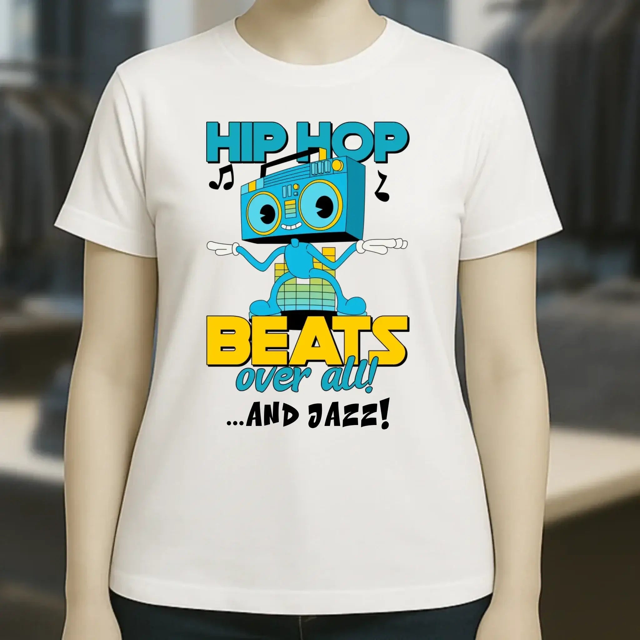 Hip Hop Beats over all • Ladies Premium T-Shirt XS-2XL aus Bio-Baumwolle für Damen • Exklusivdesign • personalisiert