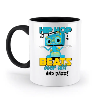 Hip Hop Beats over all • zweifarbige Tasse • Exklusivdesign • personalisiert