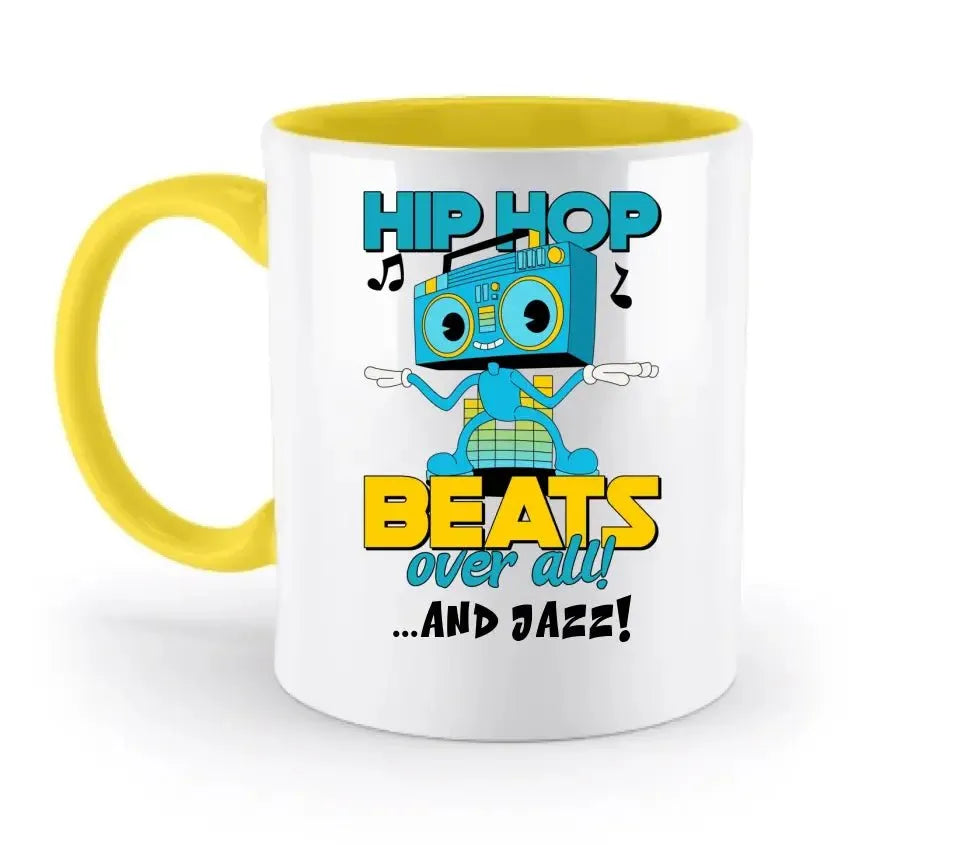 Hip Hop Beats over all • zweifarbige Tasse • Exklusivdesign • personalisiert - HalloGeschenk.de