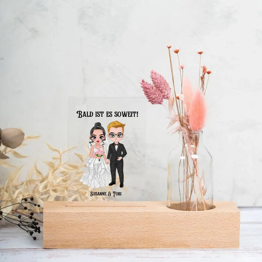 Hochzeitspaar (personalisierbar) - Trockenblumenvase - HalloGeschenk.de #geschenkideen# #personalisiert# #geschenk#