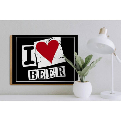 Holzschild 40x30cm I Love Beer Bier Herz