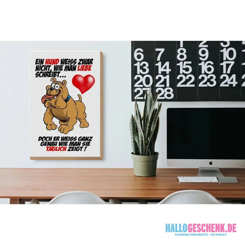 Holzschild Spruch 20x30cm Hund Liebe zeigen Deko Schild