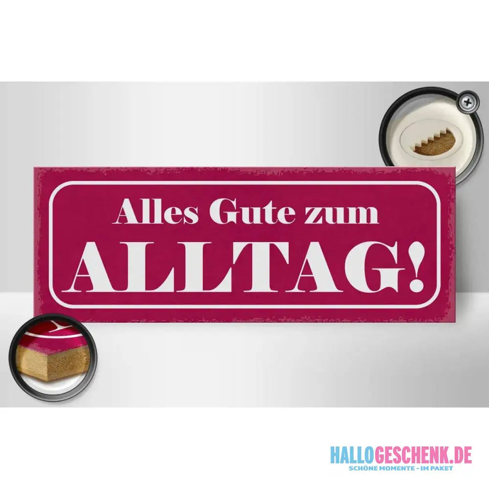 Holzschild Spruch 27x10cm Alles Gute zum Alltag Deko
