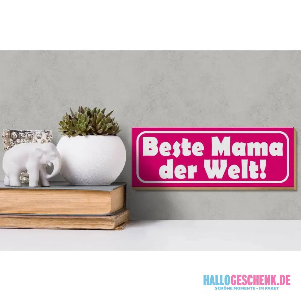 Holzschild Spruch 27x10cm Beste Mama der Welt Deko