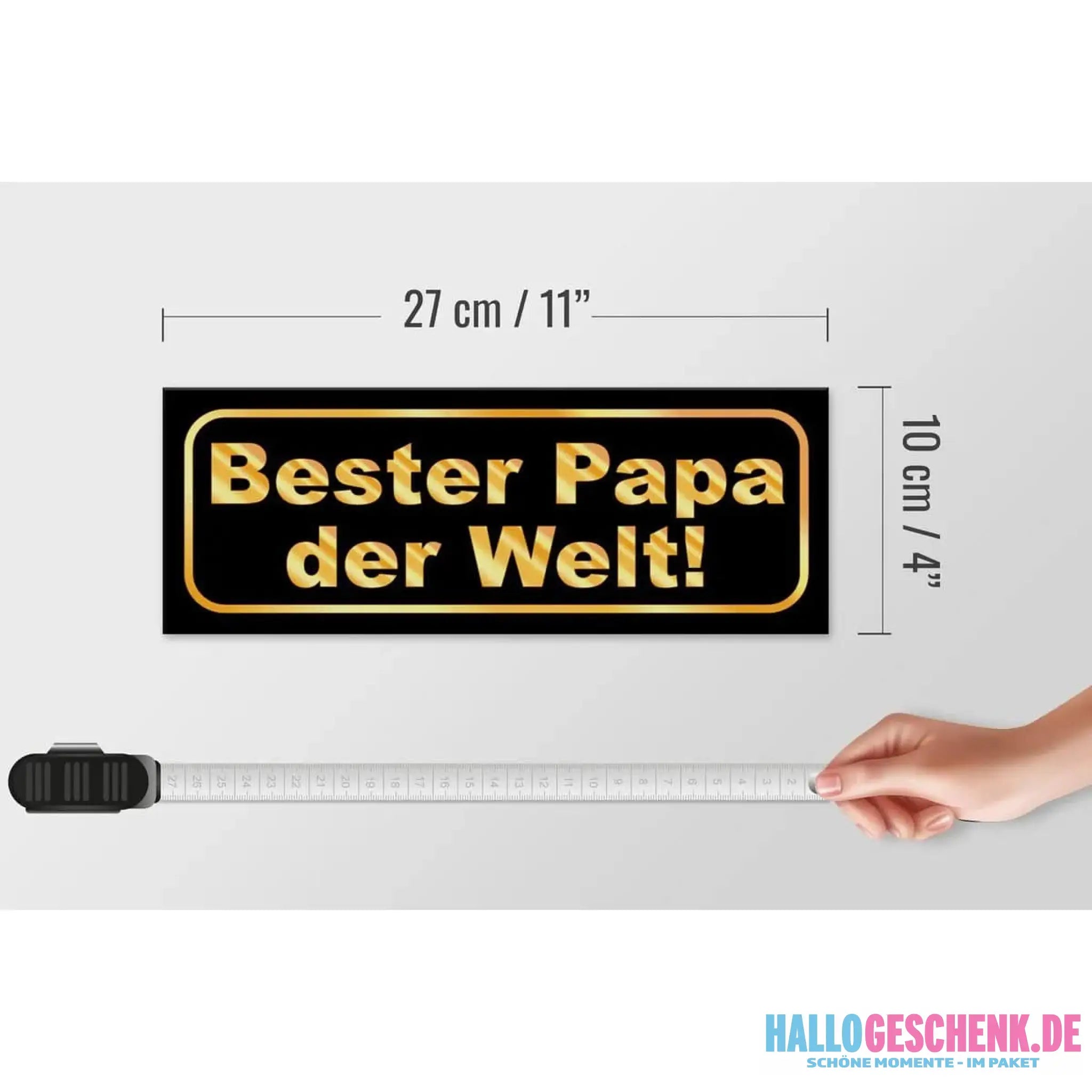 Holzschild Spruch 27x10cm Bester Papa der Welt Geschenk Deko