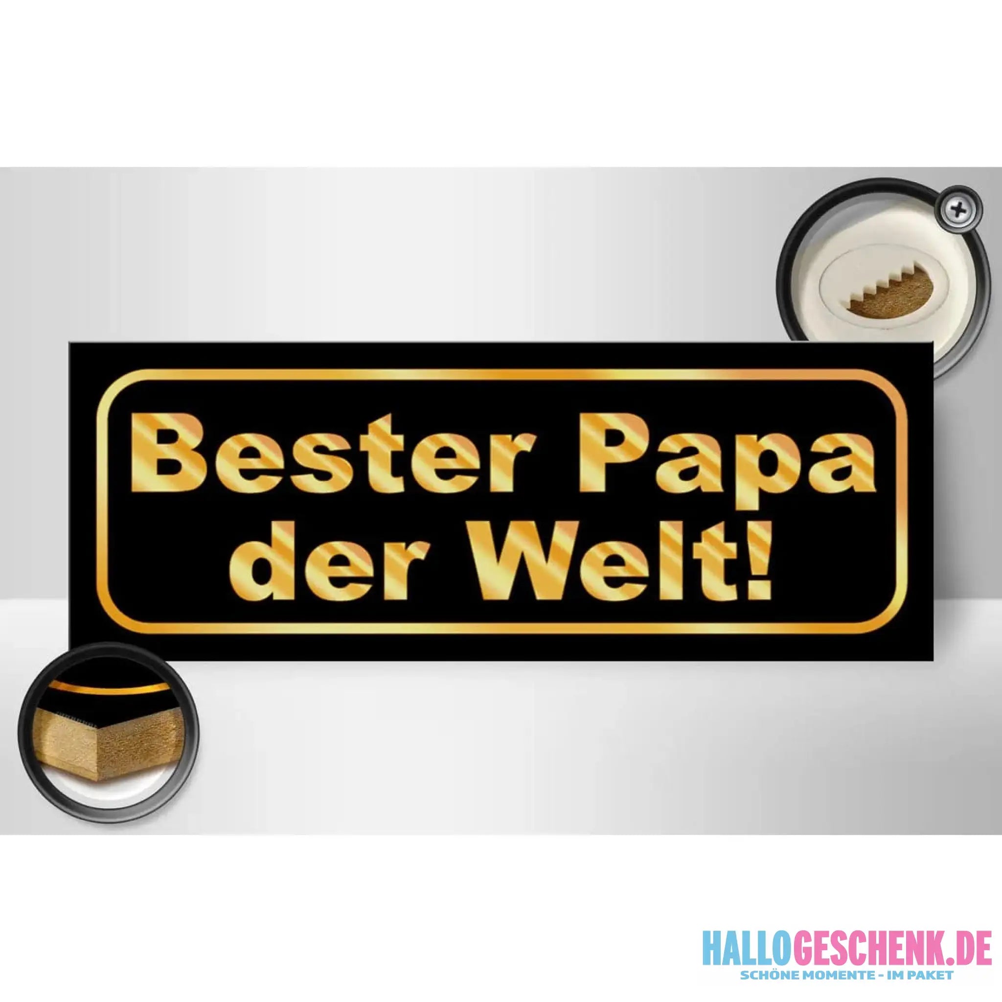 Holzschild Spruch 27x10cm Bester Papa der Welt Geschenk Deko