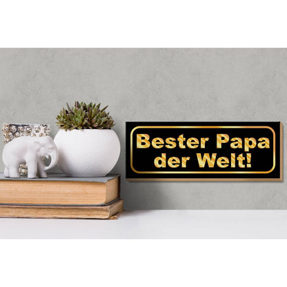 Holzschild Spruch 27x10cm Bester Papa der Welt Geschenk Deko - HalloGeschenk.de