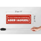 Rotes holzschild 27x10cm mit weißem spruch es war vielleicht nicht klug aber saugeil im vintage design