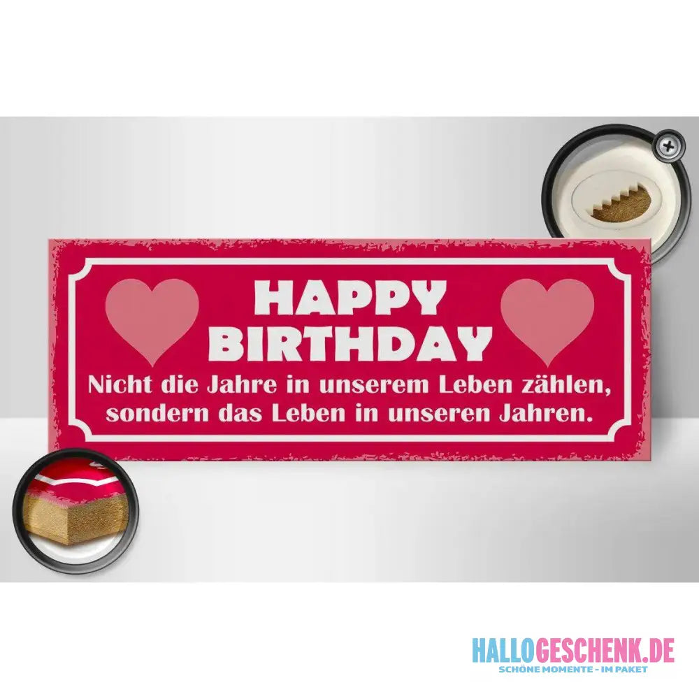 Holzschild Spruch 27x10cm Happy birthday nicht die Jahre