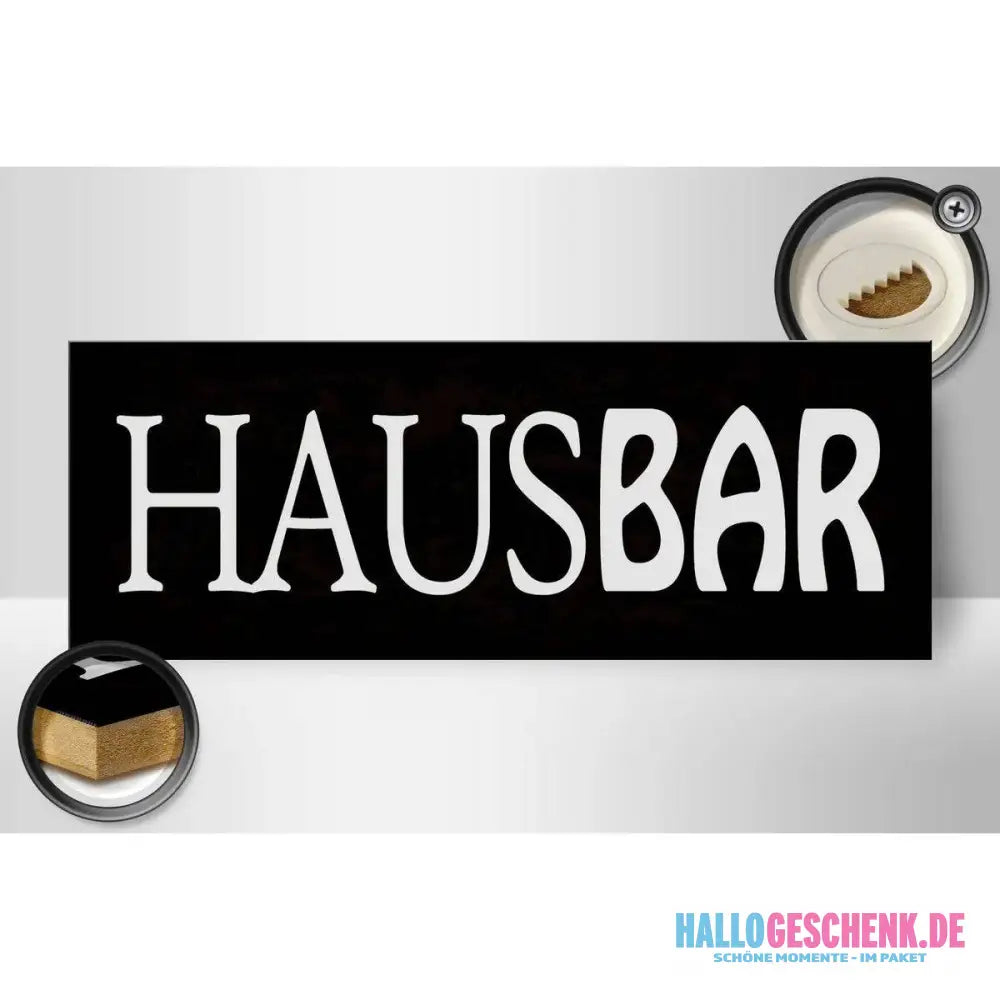 Holzschild Spruch 27x10cm Hausbar Küche Alkohol Kneipe Deko